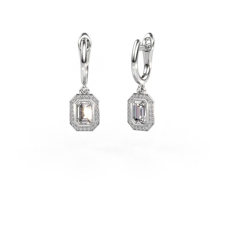 Ohrhänger Noud EME 950 Platin Zirkonia 6x4 mm