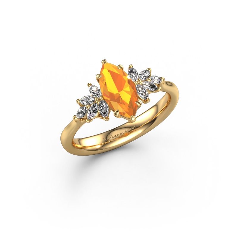 Verlobungsring Fiona MRQ 585 Gold Citrin 10x5 mm