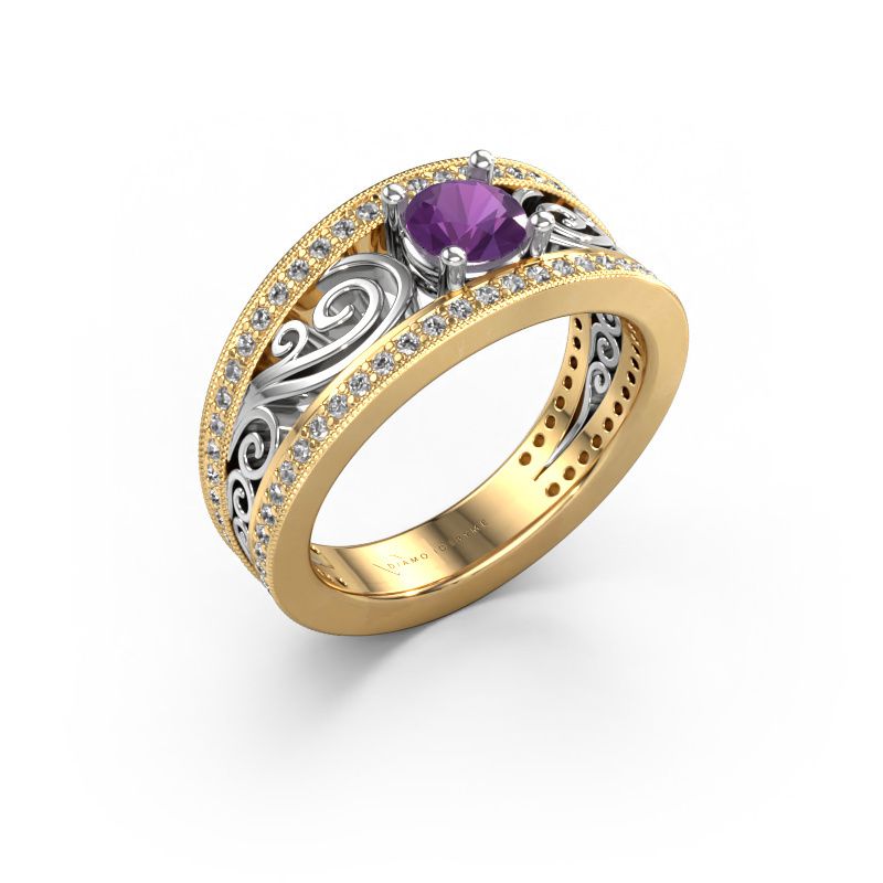 Verlovingsring Julliana 585 goud amethist 5 mm