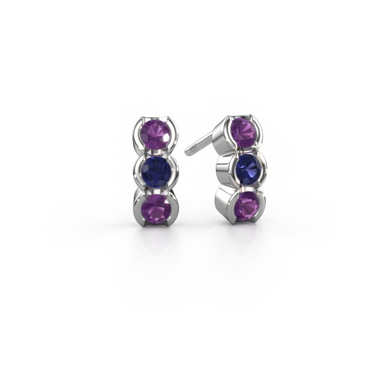 Boucles d'oreilles Lotte 585 or blanc améthyste 3 mm