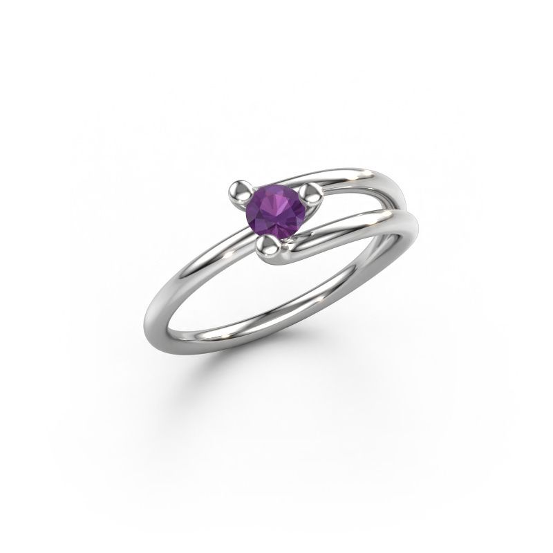 Ring Roosmarijn 585 Weißgold Amethyst 3.7 mm