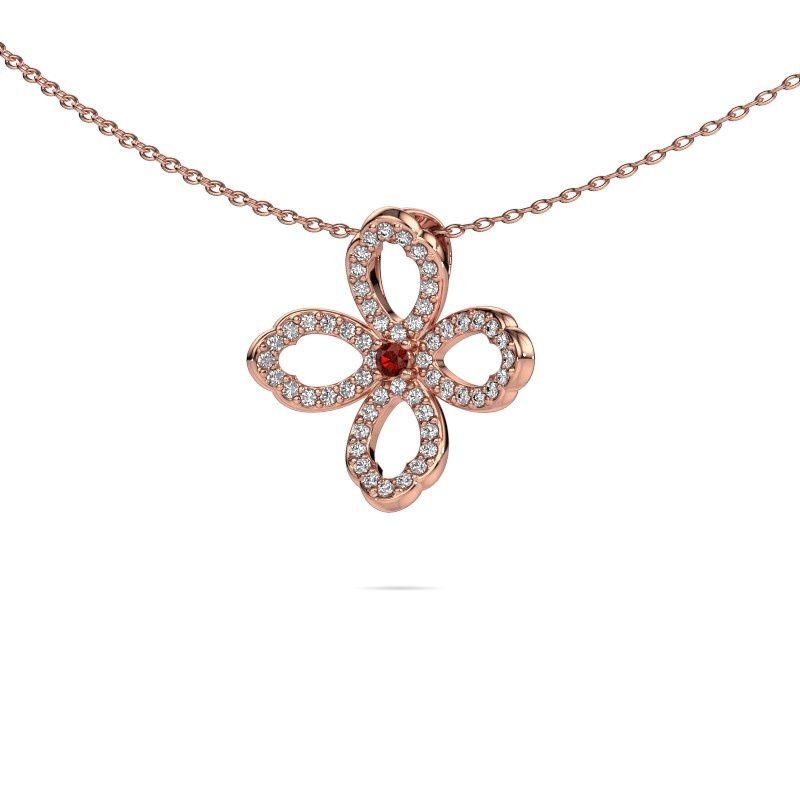 Collier Chelsea 585 or rose grenat 2 mm