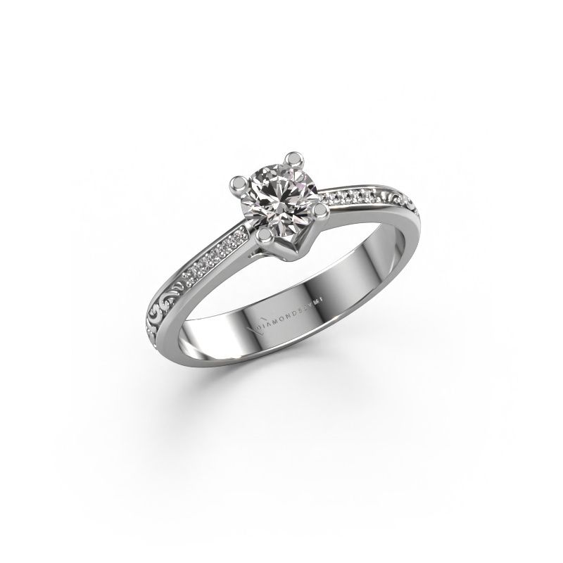 Engagement ring Mei 585 white gold diamond 0.449 crt