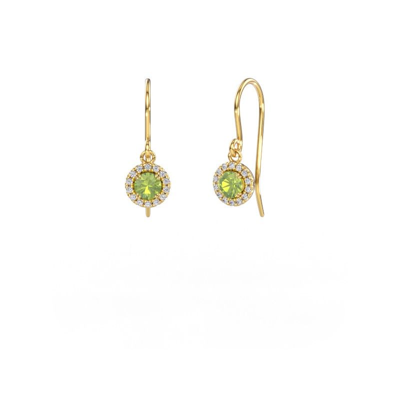 Boucles d'oreilles Seline rnd 2 585 or jaune péridot 4 mm