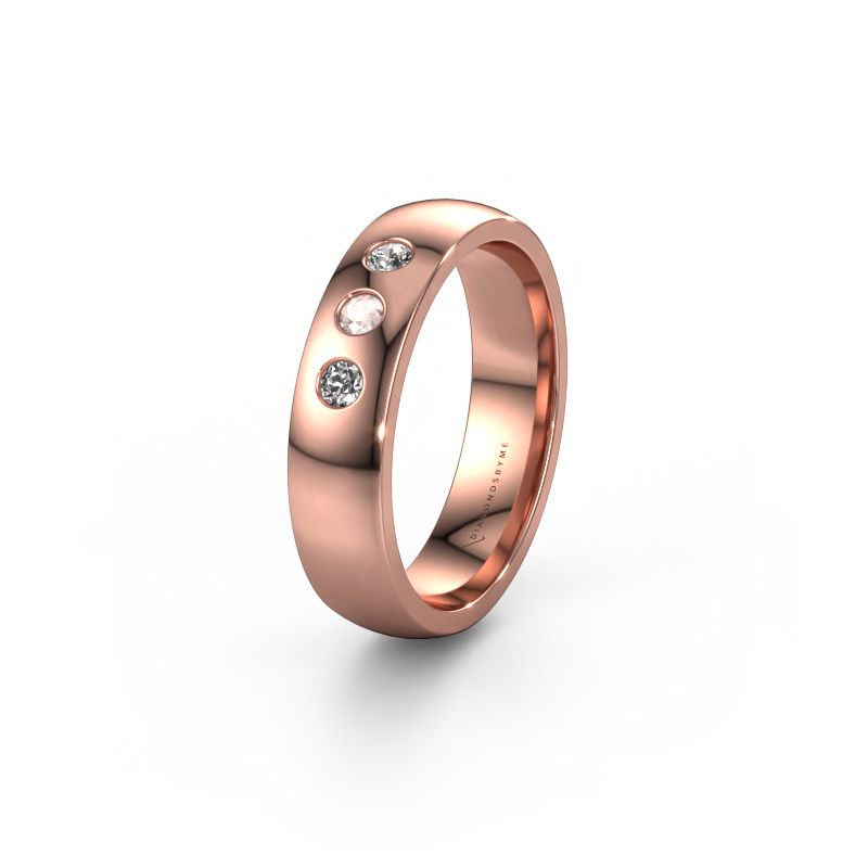 Wedding ring WH0114L25BP 585 rose gold morganite champagne ±0.20x0.08 in