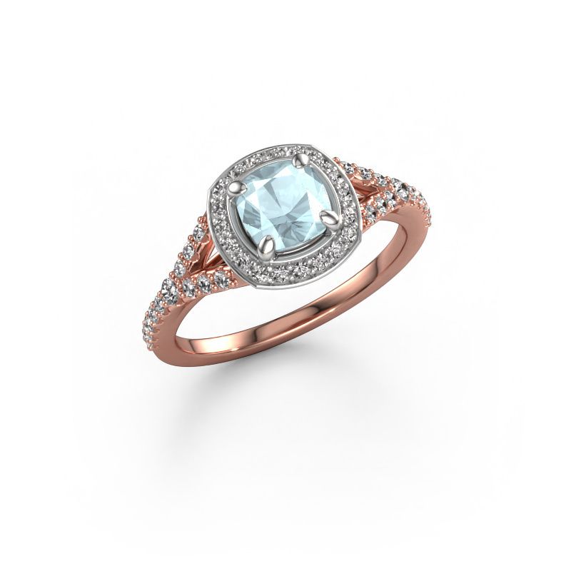 Verlobungsring Pamela CUS 585 Roségold Aquamarin 5.5 mm
