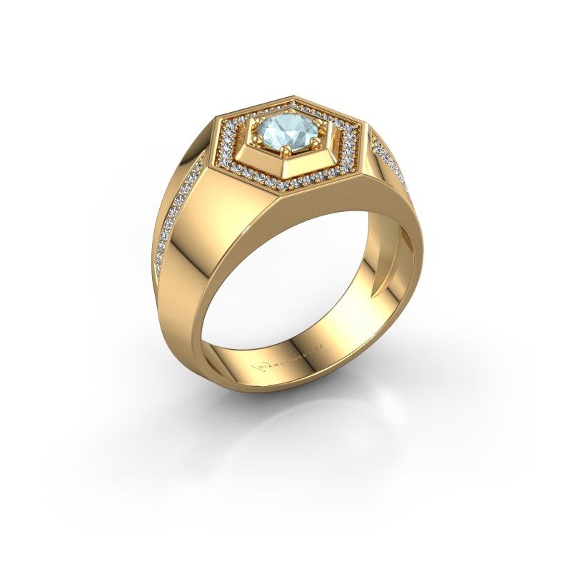 Image of Men's ring sjoerd<br/>585 gold<br/>Aquamarine 4.7 mm