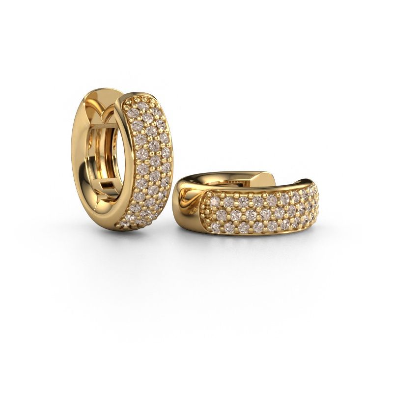 Créoles Lana 585 or jaune diamant brun 0.402 crt