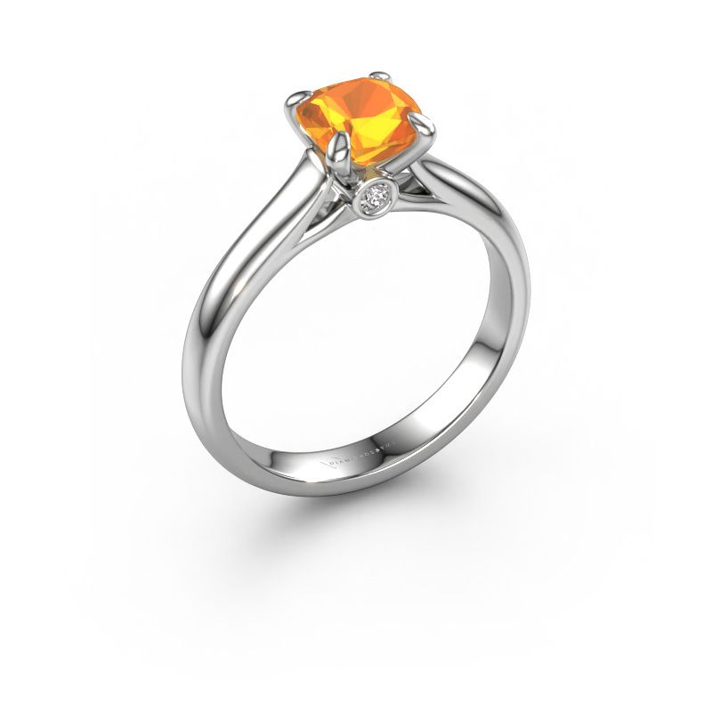 Bague de fiançailles Valorie cus 1 950 platine citrine 6 mm