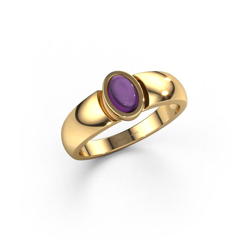 Ring Tonneke 585 gold amethyst 6x4 mm