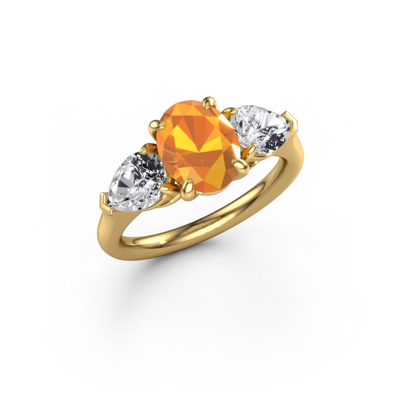 Engagement ring Carma OVL 585 gold citrin 9x7 mm