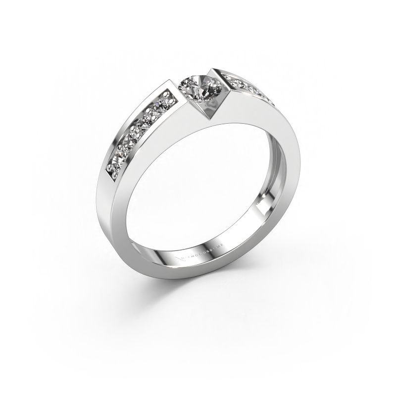 Engagement ring Lizzy 2 585 white gold zirconia 4.2 mm