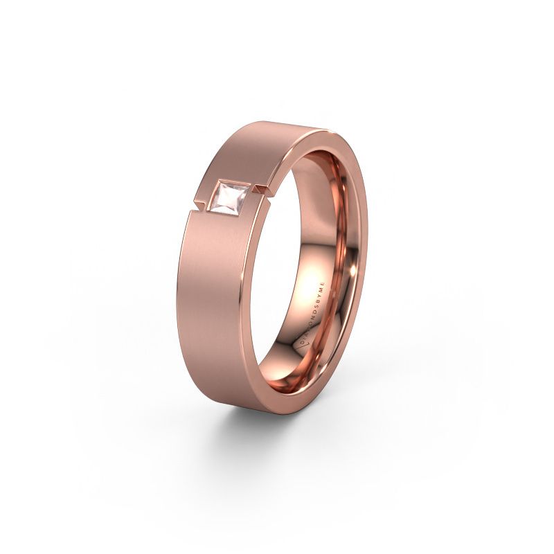 Wedding ring WH2040L 585 rose gold morganite champagne ±0.22x0.09in