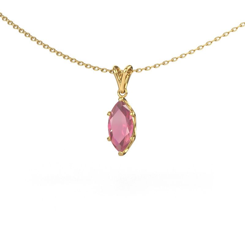 Pendant Sam MRQ 585 gold tourmaline pink 10x5 mm