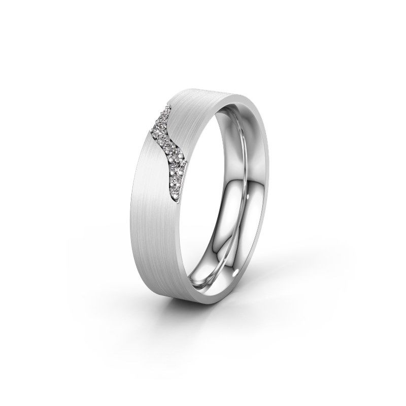 Image of Wedding ring WH2100L46BM<br/>585 white gold ±6x2 mm<br/>Diamond