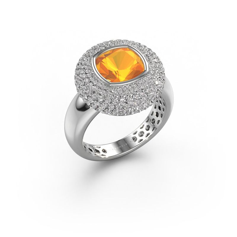Ring Keshia 950 platinum citrin 8 mm