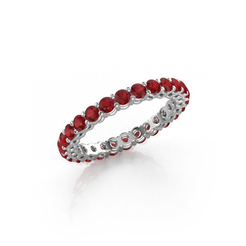 Stackable ring Michelle full 2.4 950 platinum ruby 2.4 mm