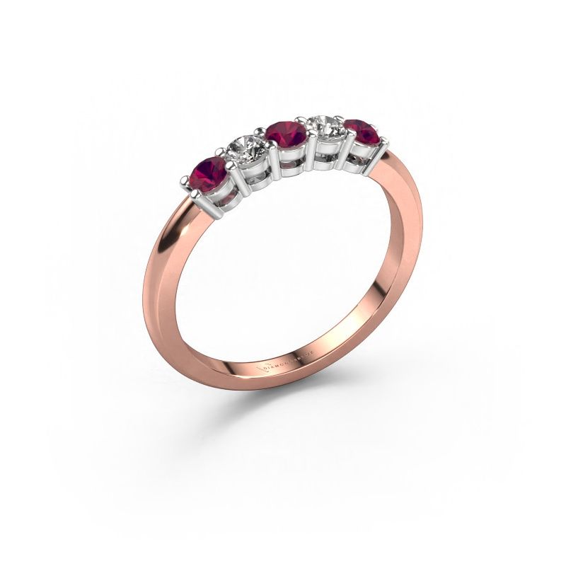 Bague Michelle 5 585 or rose rhodolite 3 mm