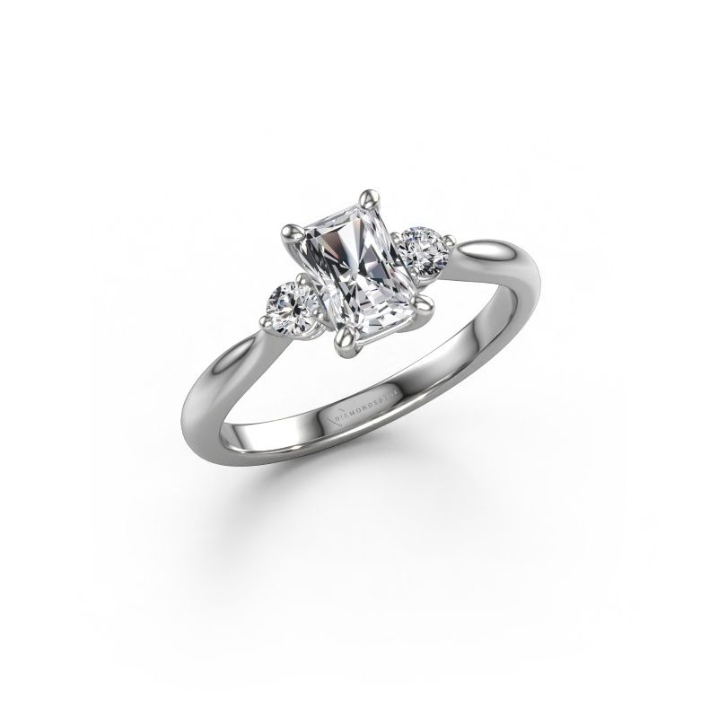 Engagement ring Lieselot RAD 585 white gold diamond 0.91 crt