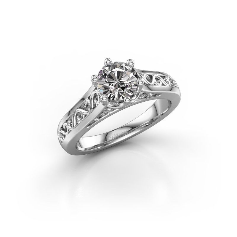 Image of Engagement ring shan<br/>950 platinum<br/>Zirconia 6 mm
