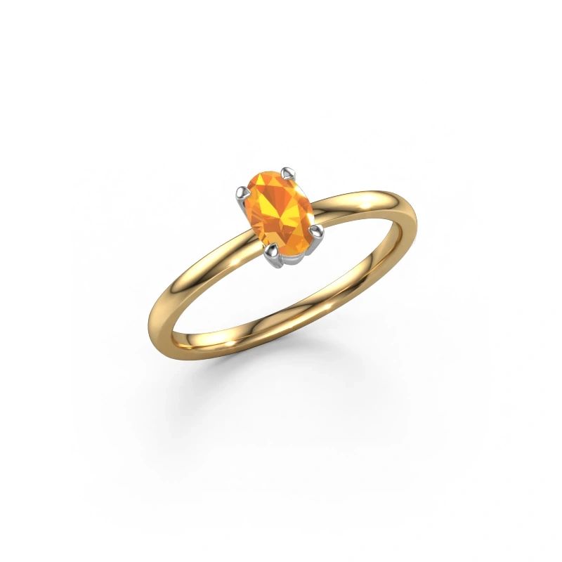 Engagement ring Lynelle 1 585 gold citrin 6x4 mm