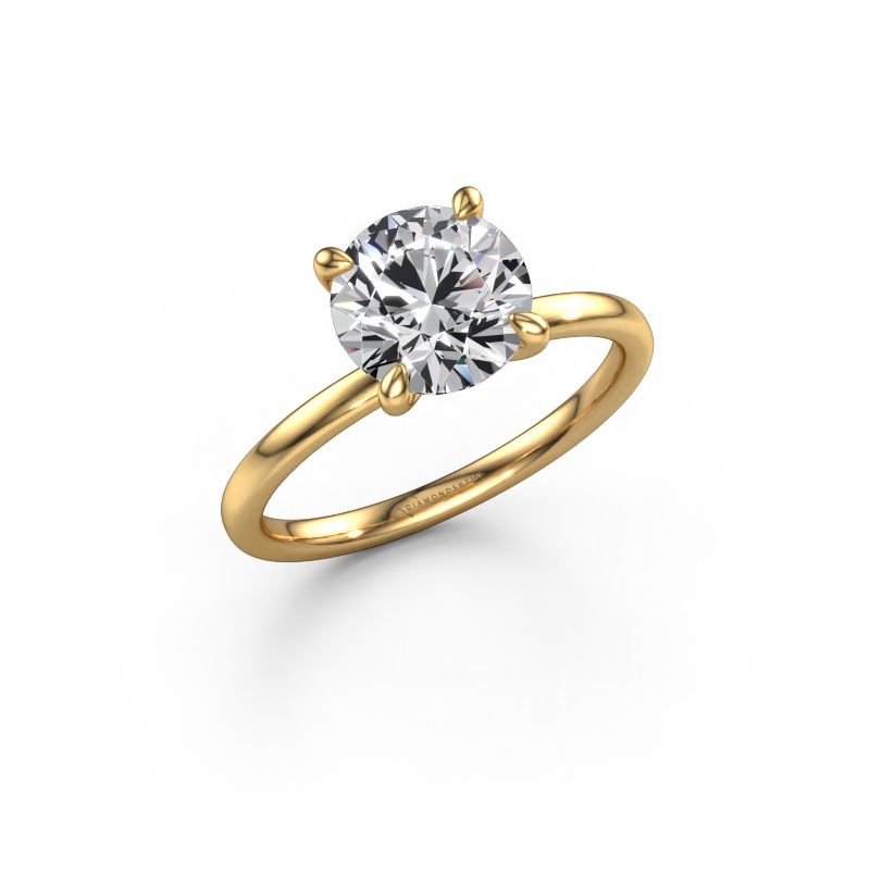 Engagement ring Crystal RND 1 585 gold lab grown diamond 2.00 crt
