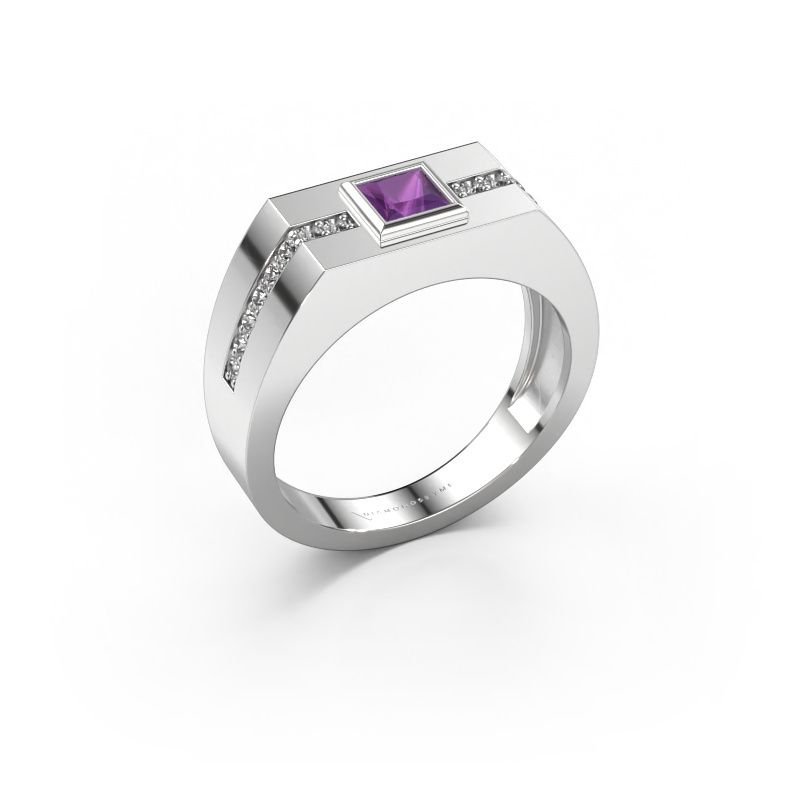 Herrenring Robertus 2 585 Weißgold Amethyst 4 mm