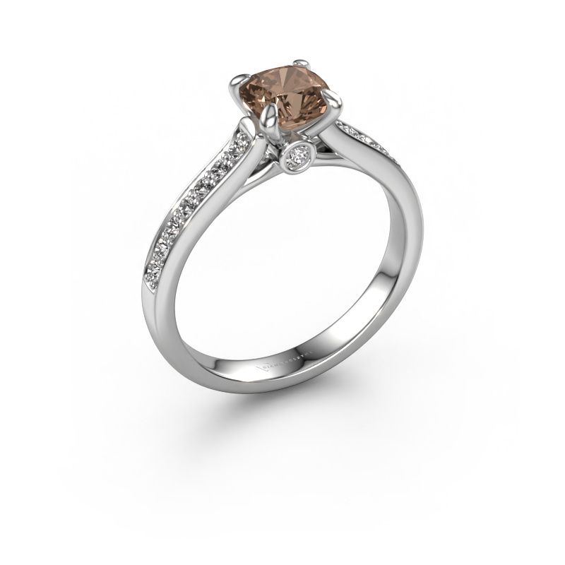 Engagement ring Valorie cus 2 585 white gold brown diamond 1.25 crt