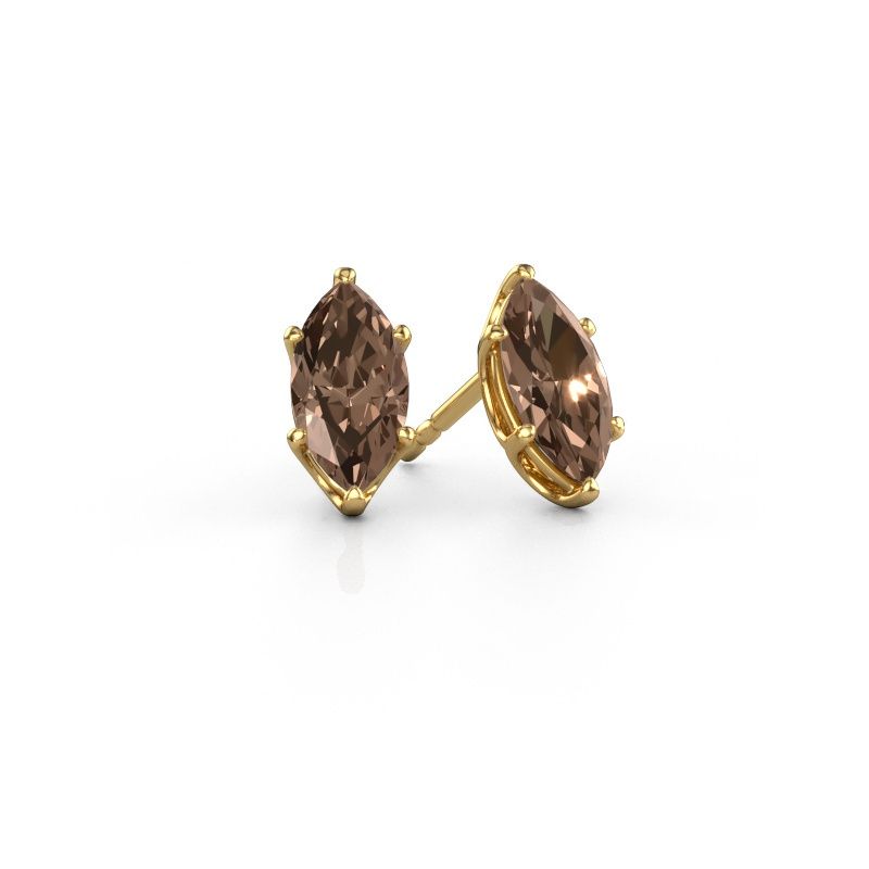 Clous d'oreilles Sam MRQ 585 or jaune diamant brun 1.00 crt