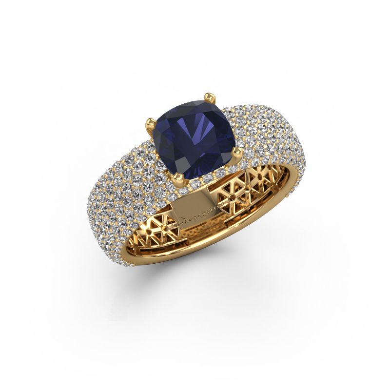Verlovings ring Darcy 585 goud saffier 7 mm