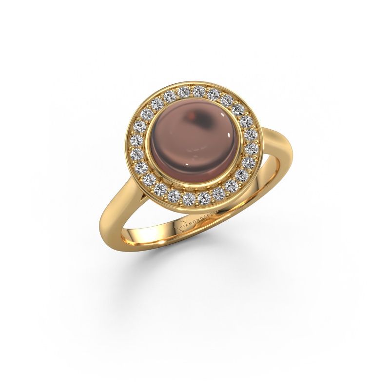 Ring Alisa 585 goud rookkwarts 8 mm
