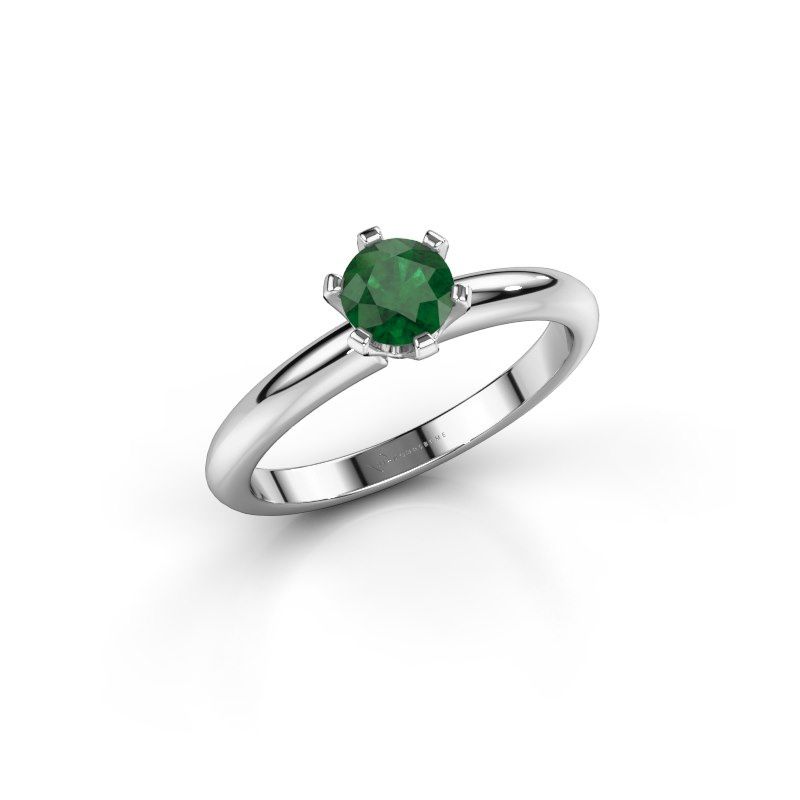 Image de Bague de fiançailles Tiffy 1<br/>950 platine<br/>Emeraude 5 mm