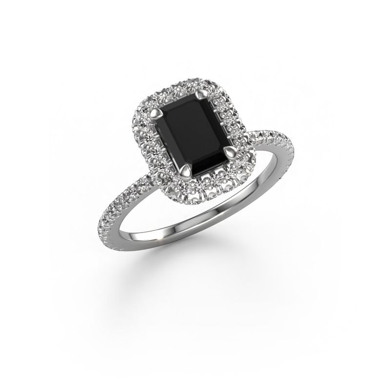 Engagement ring Talitha EME 585 white gold black diamond 2.118 crt