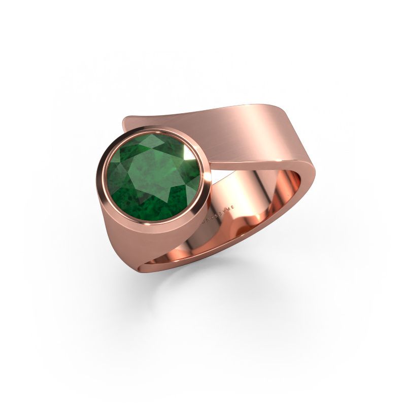 Ring Nakia 585 Roségold Smaragd 8 mm