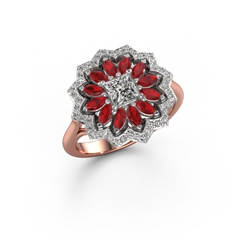 Bague de fiançailles Franka 585 or rose zircone 4 mm