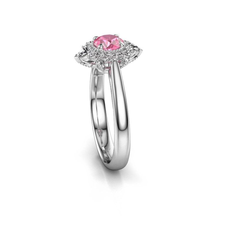 Image of Engagement ring Susan 585 white gold pink sapphire 5 mm