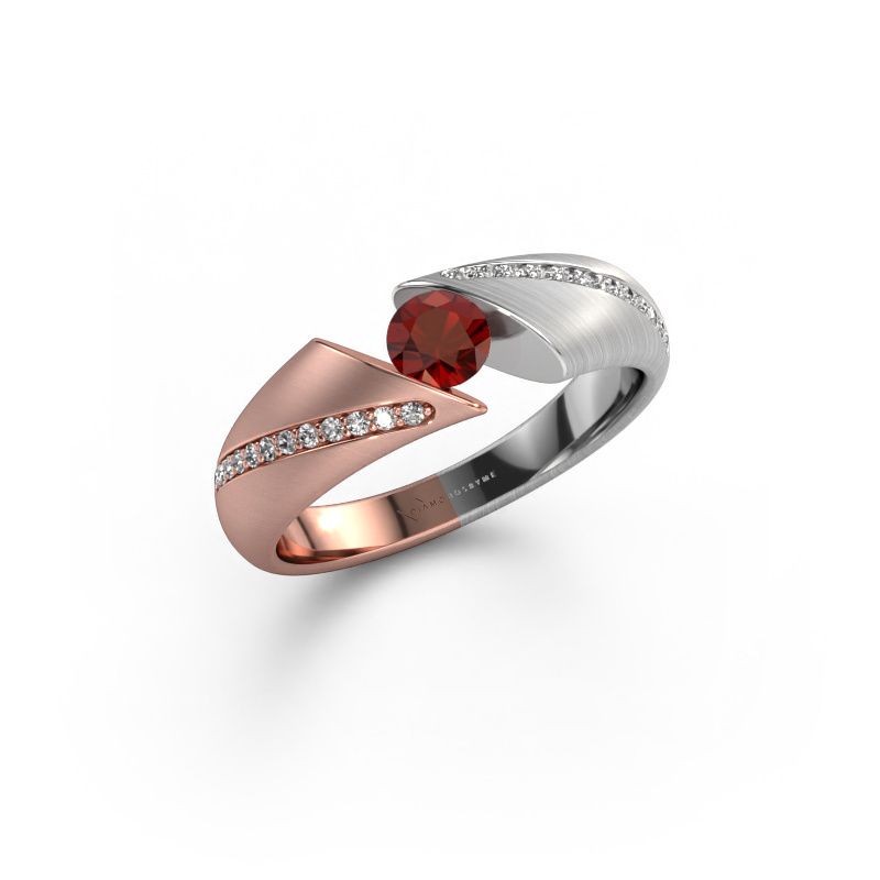Verlobungsring Hojalien 2 585 Roségold Granat 4.2 mm