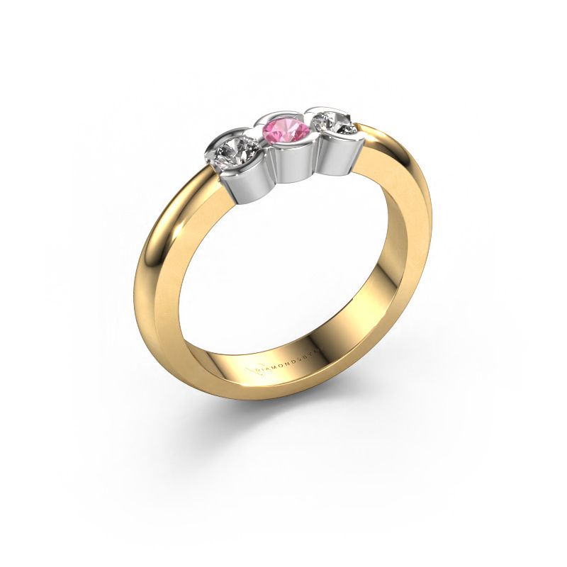 Ring Lotte 3 585 gold pink sapphire 3 mm
