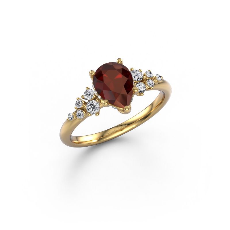 Engagement ring Emma PER 585 gold garnet 8x6 mm