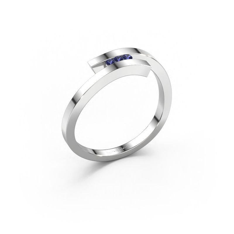 Ring Juliette 585 Weißgold Saphir 1.6 mm