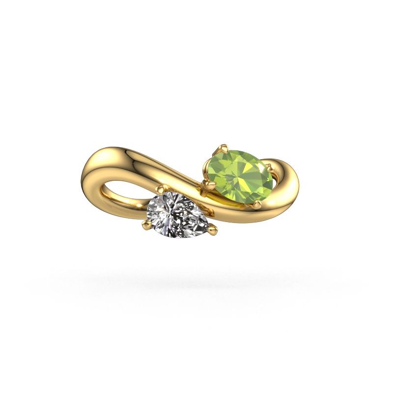 Bague de fiançailles Chloe OVL-PER 585 or jaune péridot 6.5x4.5 mm