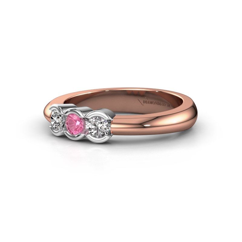 Afbeelding van Ring Lotte 3 585 rosé goud roze saffier 3 mm