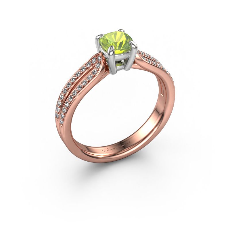 Engagement ring Antonia cus 2 585 rose gold peridot 5 mm