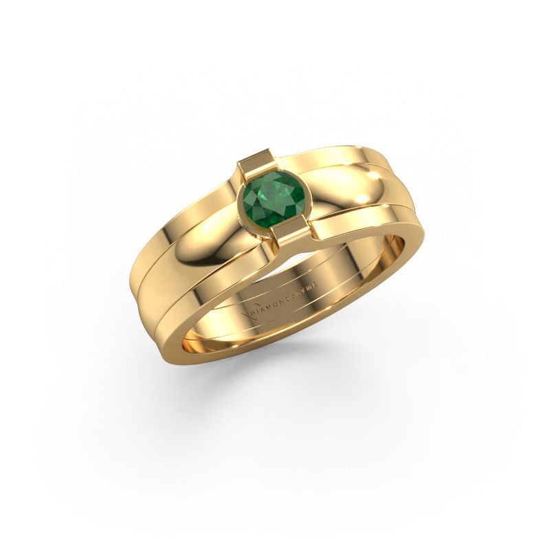 Ring Jade 585 Gold Smaragd 4 mm