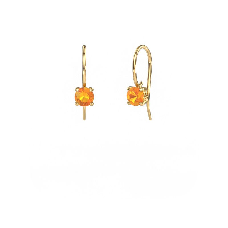Drop earrings Cleo RND 585 gold citrin 5 mm