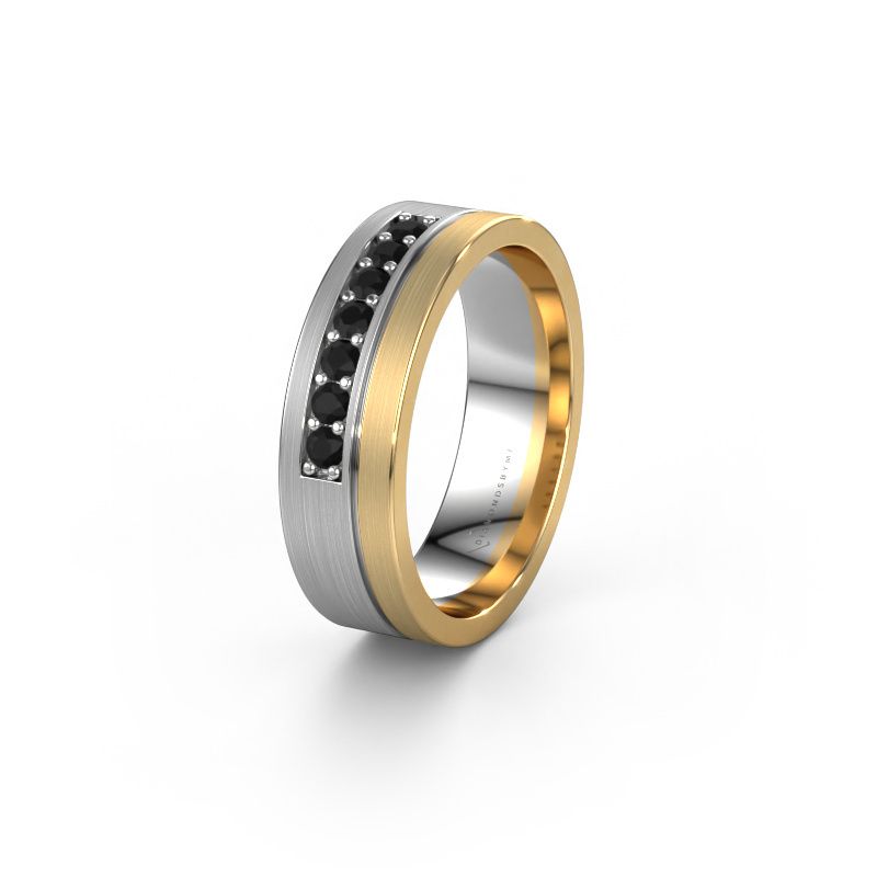 Wedding ring WH0312L16AM 585 white gold black diamond ±6x1.7 mm