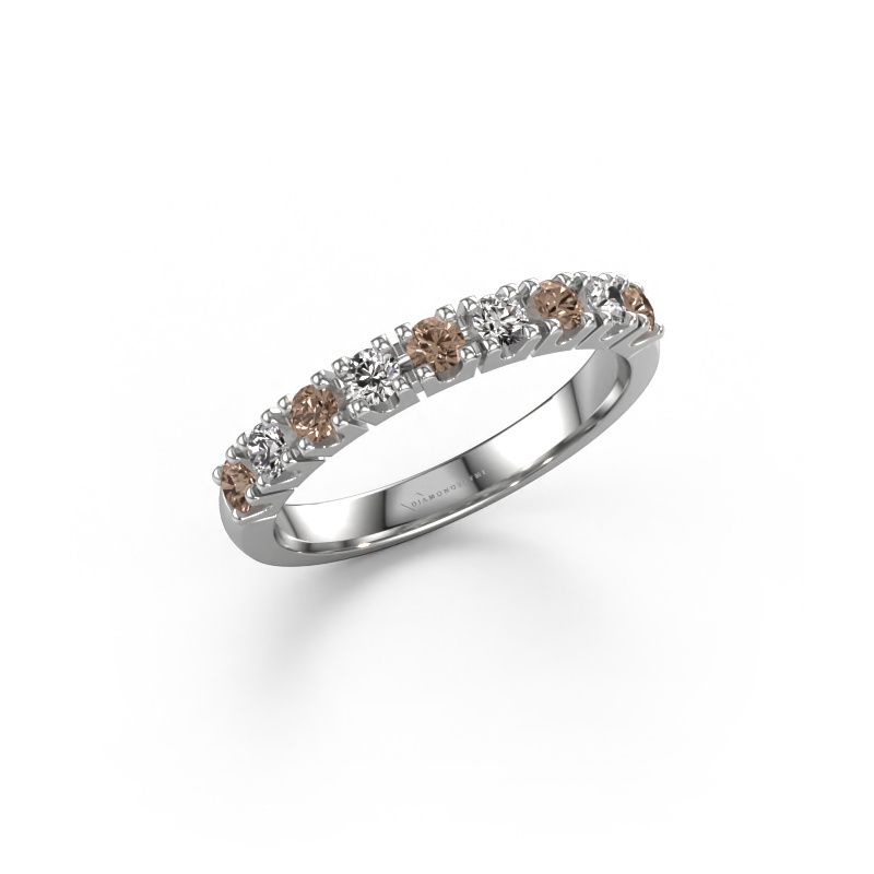 Ring Rianne 9 585 witgoud bruine diamant 0.495 crt