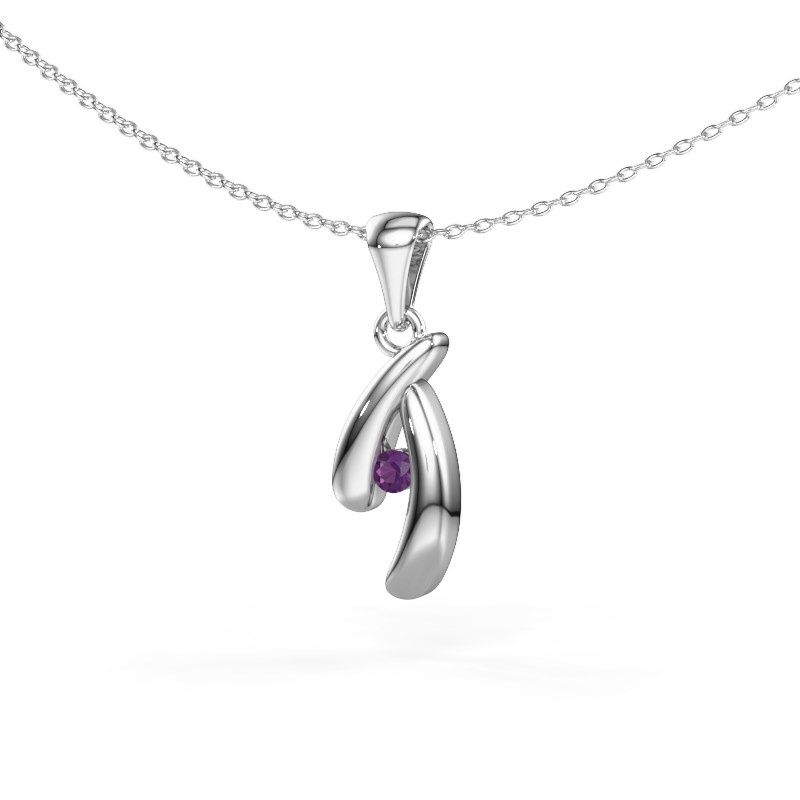 Pendant Jinke 585 white gold amethyst 2.5 mm