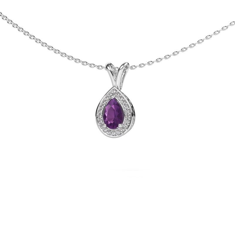 Pendant Barbar 950 platinum amethyst 6x4 mm