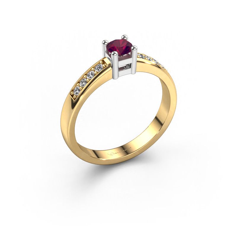 Engagement ring Eline 2 585 gold rhodolite 3.7 mm